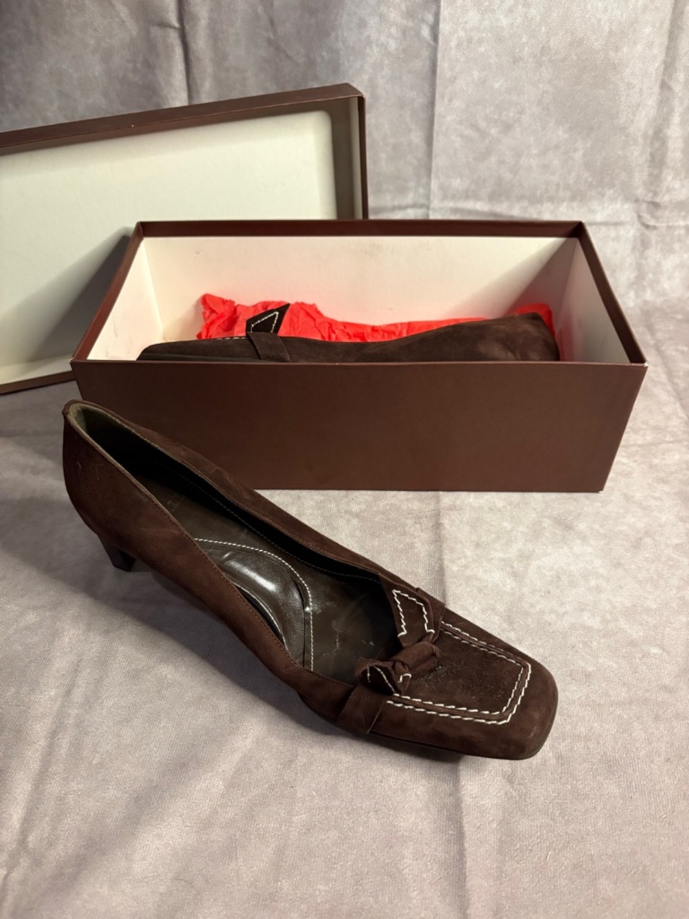 Bally Brown Suede Heels Pumps Size 38EU 7.5US Made in Italy w/ Box